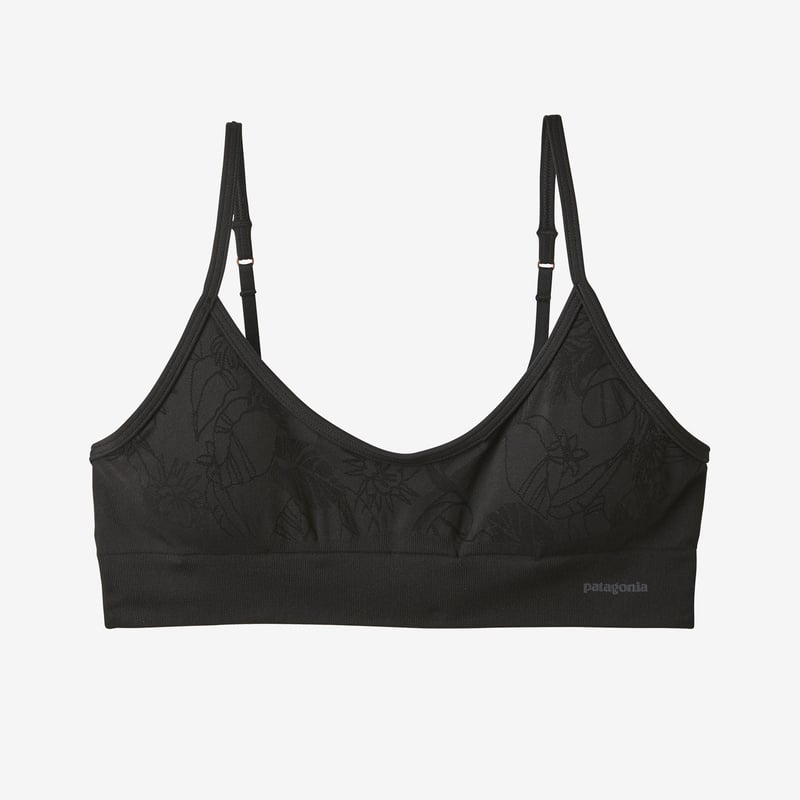 Patagonia Women's Barely Everyday Bra - Valley Flora Jacquard: Black