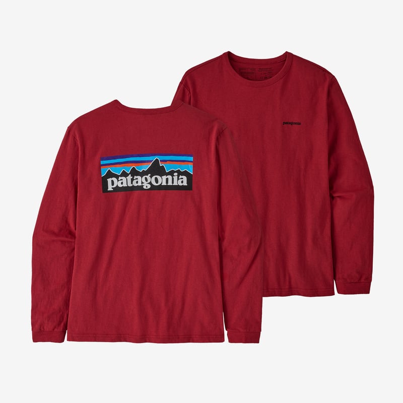 Patagonia Women's Long-Sleeved P-6 Logo Responsibili-Tee® - Sumac Red
