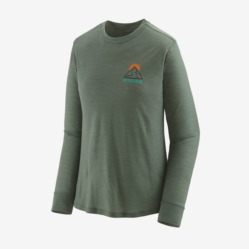 Patagonia Women's Long-Sleeved Capilene® Cool Merino Graphic Shirt - Slow Going: Hemlock Green