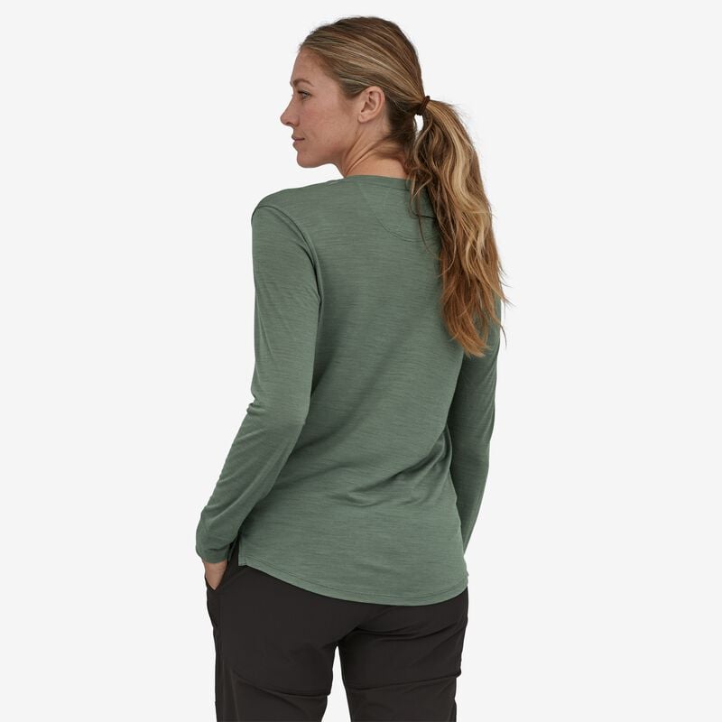Patagonia Women's Long-Sleeved Capilene® Cool Merino Graphic Shirt - Slow Going: Hemlock Green