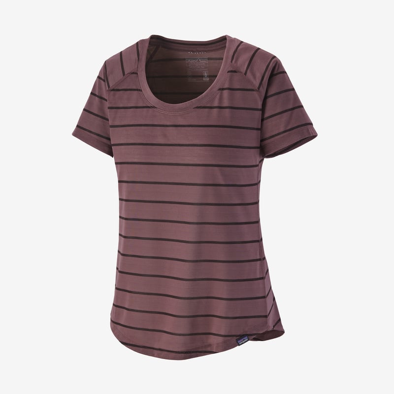 Patagonia Women's Capilene® Cool Trail Shirt - Furrow Stripe: Dusky Brown