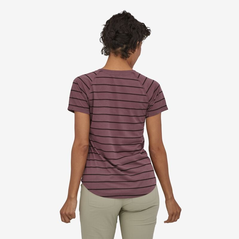 Patagonia Women's Capilene® Cool Trail Shirt - Furrow Stripe: Dusky Brown