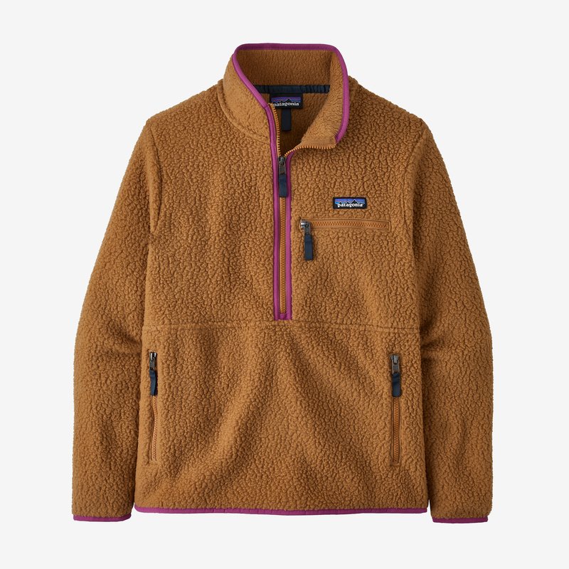 Patagonia Women's Retro Pile Fleece Marsupial - Nest Brown w/Amaranth Pink