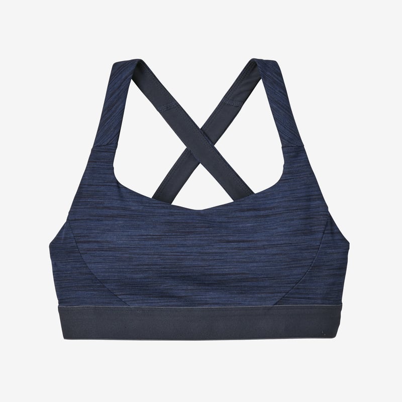 Patagonia Women's Switchback Sports Bra - Space Dye: Dolomite Blue w/Smolder Blue