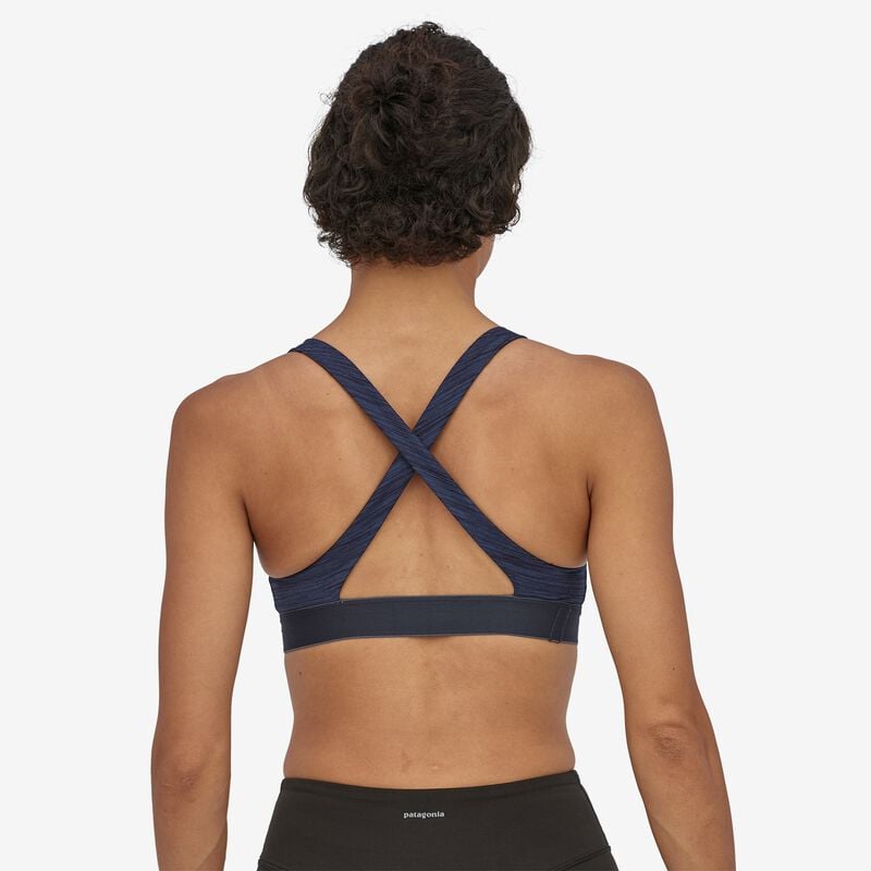 Patagonia Women's Switchback Sports Bra - Space Dye: Dolomite Blue w/Smolder Blue