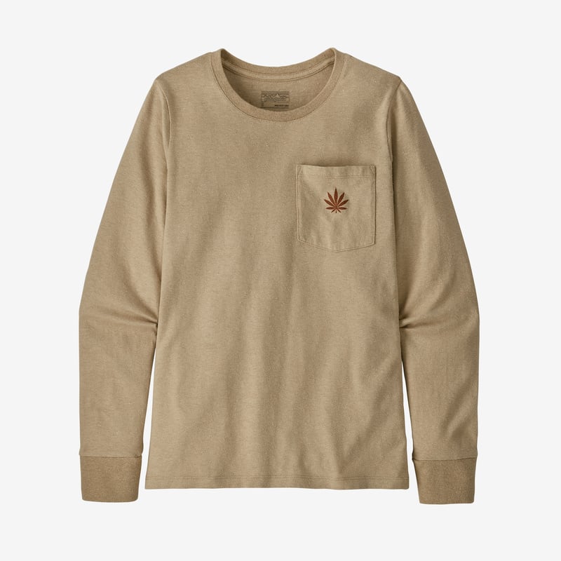 Patagonia Women's Long-Sleeved Work Pocket T-Shirt - Hemp Leaf: El Cap Khaki