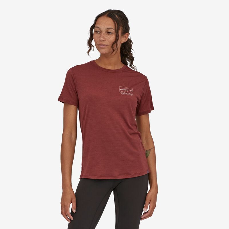 Patagonia Women's Capilene® Cool Merino Graphic Shirt - 73 Skyline: Sequoia Red
