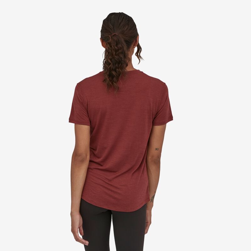 Patagonia Women's Capilene® Cool Merino Graphic Shirt - 73 Skyline: Sequoia Red