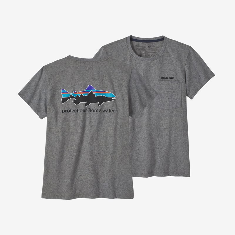 Patagonia Women's Home Water Trout Pocket Responsibili-Tee® - Gravel Heather