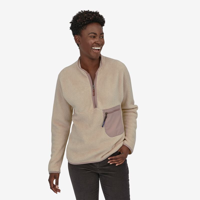Patagonia Women's Re-Tool Fleece 1/2-Zip Pullover - Natural - White X-Dye