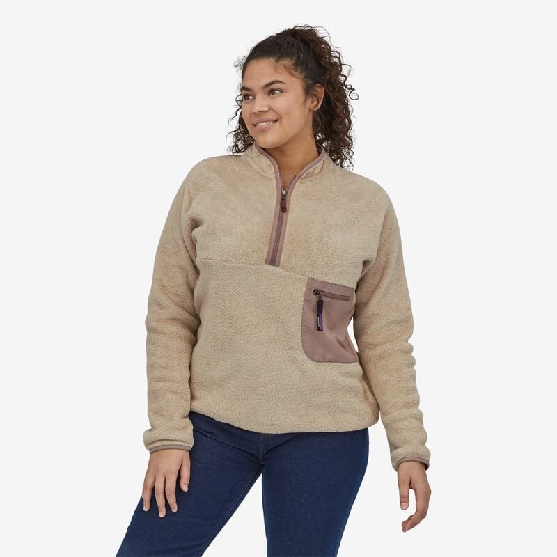 Patagonia Women's Re-Tool Fleece 1/2-Zip Pullover - Natural - White X-Dye