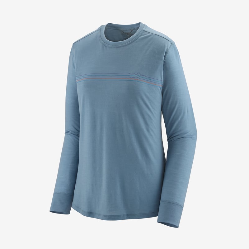 Patagonia Women's Long-Sleeved Capilene® Cool Merino Graphic Shirt - Fitz Roy Fader: Light Plume Grey
