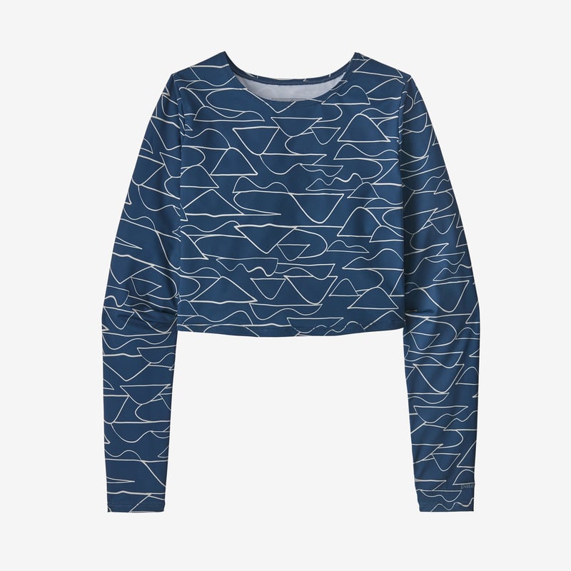 Patagonia Women's Swell Seeker Cropped Rashguard - Wildlands: Tidepool Blue