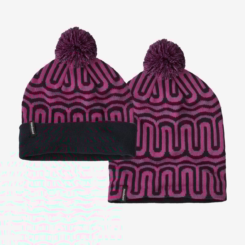 Patagonia Lightweight Powder Town Beanie - Banana Slugs: Pitch Blue