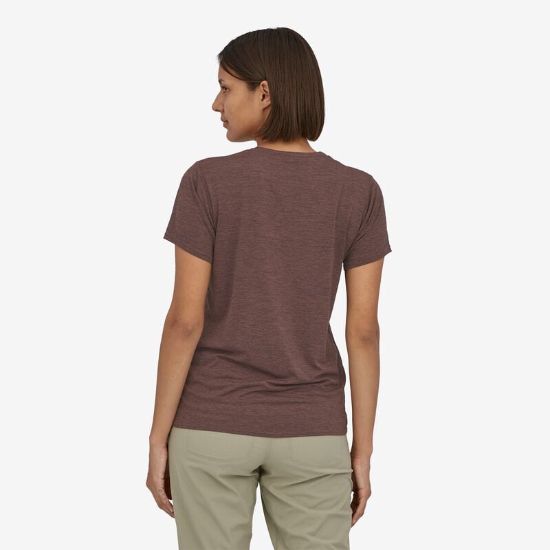 Patagonia Women's Capilene® Cool Daily Graphic Shirt - Ridge Rise Stripe: Cone Brown X-Dye