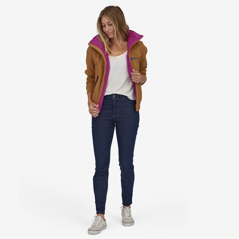 Patagonia Women's Shelled Synchilla® Jacket - Nest Brown w/Amaranth Pink
