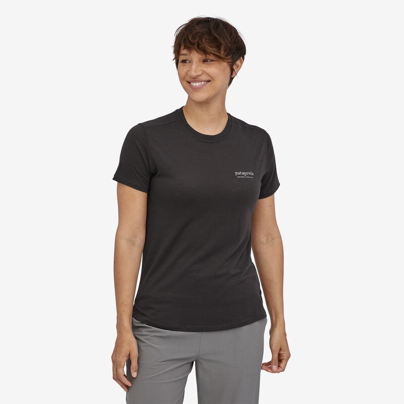 Patagonia Women's Capilene® Cool Merino Graphic Shirt - Heritage Header: Black
