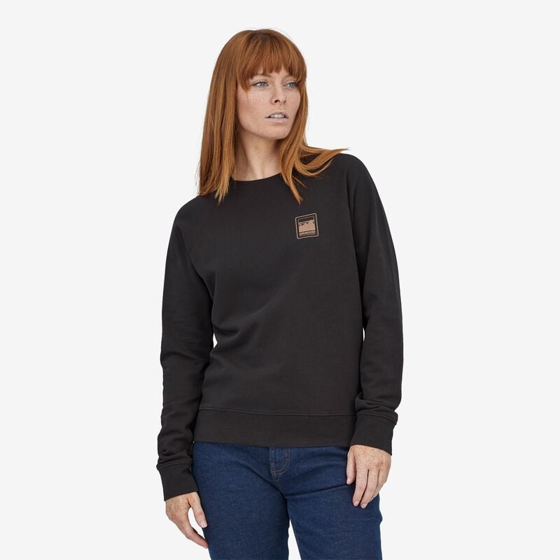 Patagonia Women's Alpine Icon Regenerative Organic Certified™ Cotton Crew Sweatshirt - Ink Black