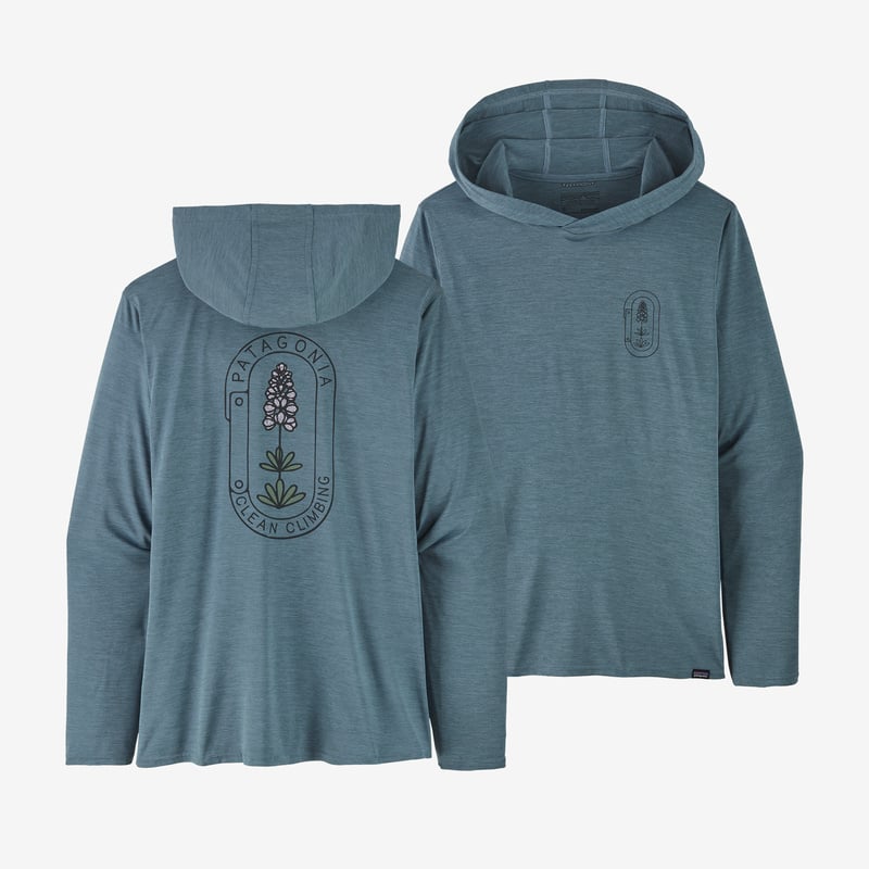 Patagonia Women's Capilene® Cool Daily Graphic Hoody - Clean Climb Bloom: Light Plume Grey X-Dye