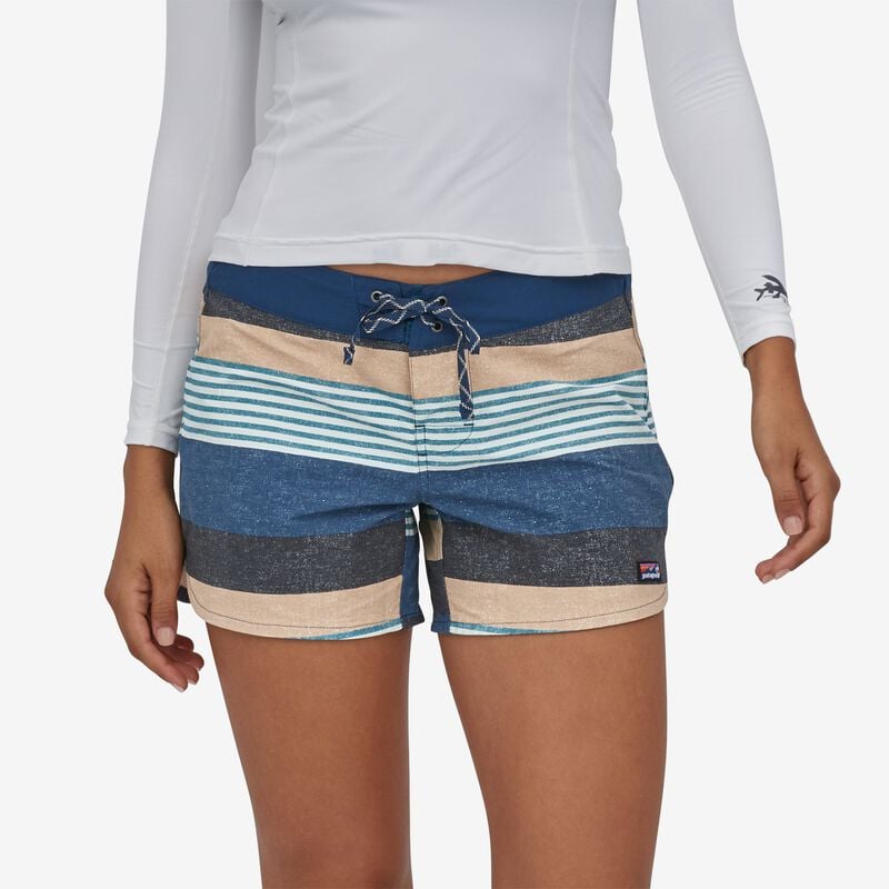 Patagonia Women's Wavefarer® Boardshorts - 5" - Fitz Stripe Texture: Tidepool Blue