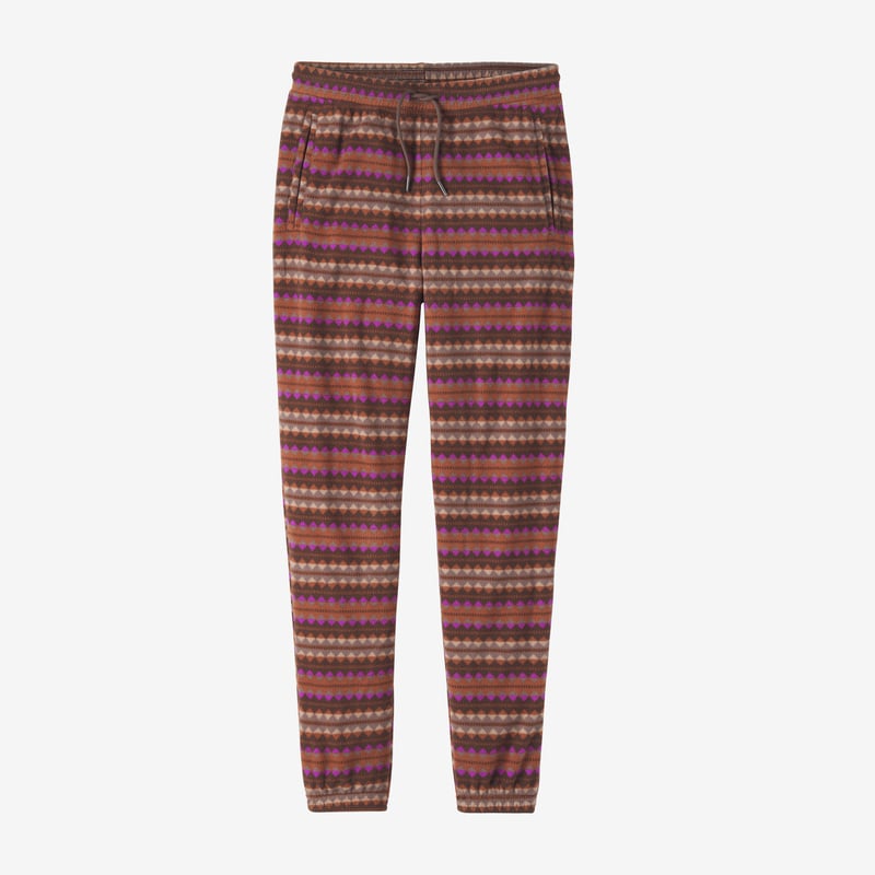Patagonia Women's Micro D® Fleece Joggers - Diamond Stripe: Sisu Brown