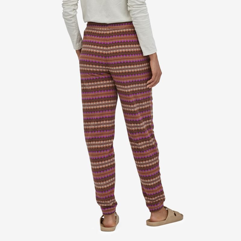 Patagonia Women's Micro D® Fleece Joggers - Diamond Stripe: Sisu Brown