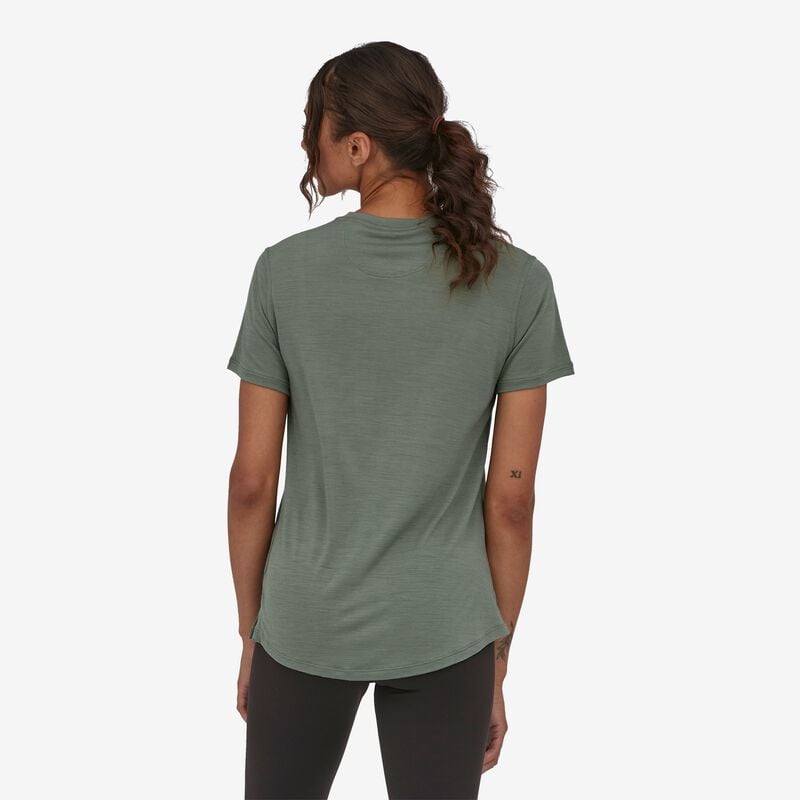 Patagonia Women's Capilene® Cool Merino Graphic Shirt - Fitz Roy Fader: Hemlock Green