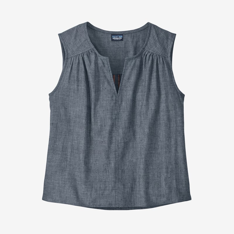 Patagonia Women's Organic Cotton Shirred Top - Indigo Blue