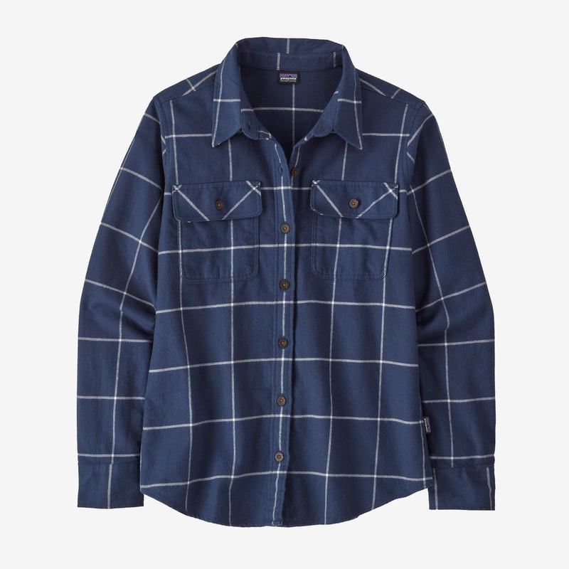 Patagonia Women's Long-Sleeved Organic Cotton Midweight Fjord Flannel Shirt - Woodland: New Navy