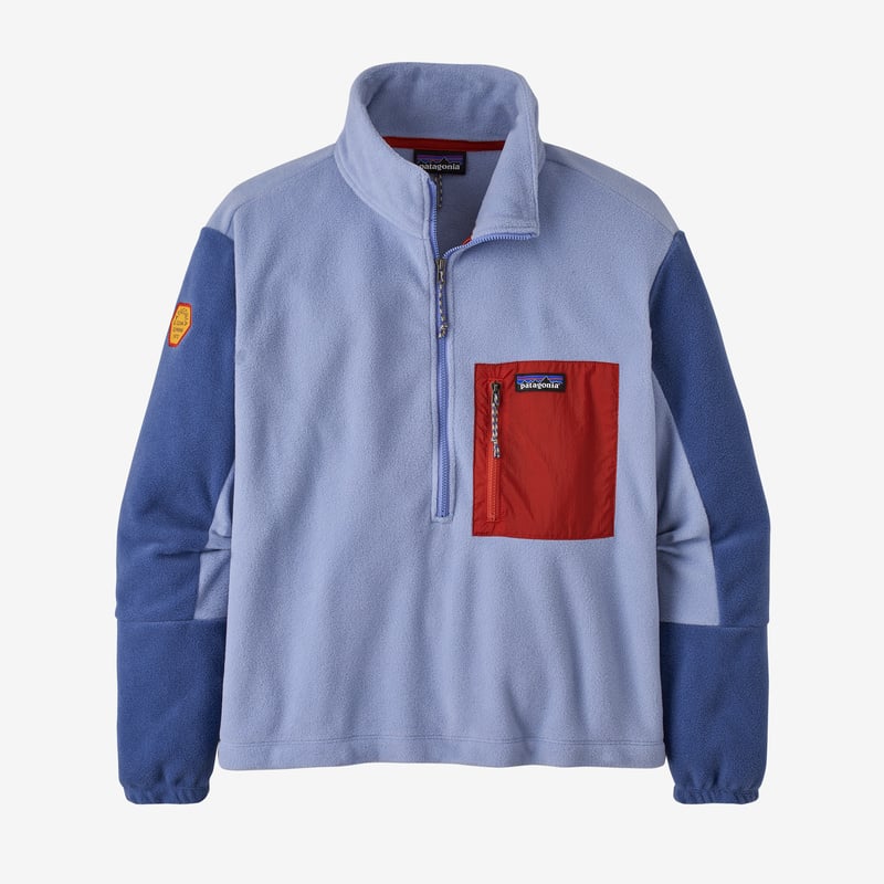 Patagonia Women's Microdini 1/2-Zip Fleece Pullover - Clean Climb Patch: Light Current Blue
