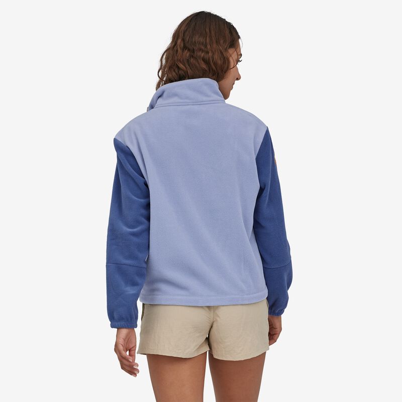 Patagonia Women's Microdini 1/2-Zip Fleece Pullover - Clean Climb Patch: Light Current Blue