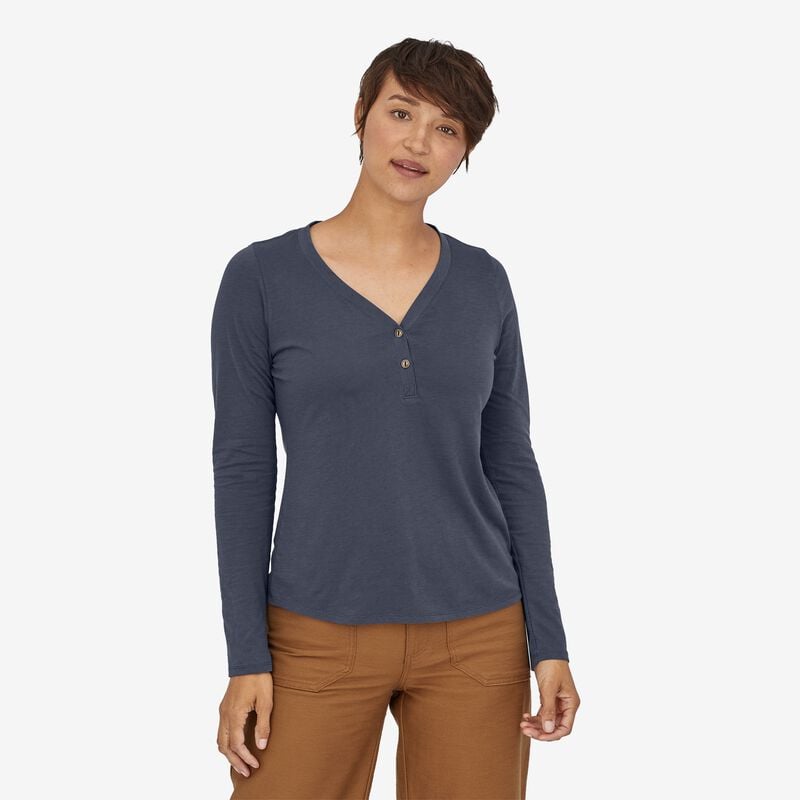 Patagonia Women's Mainstay Henley - Smolder Blue