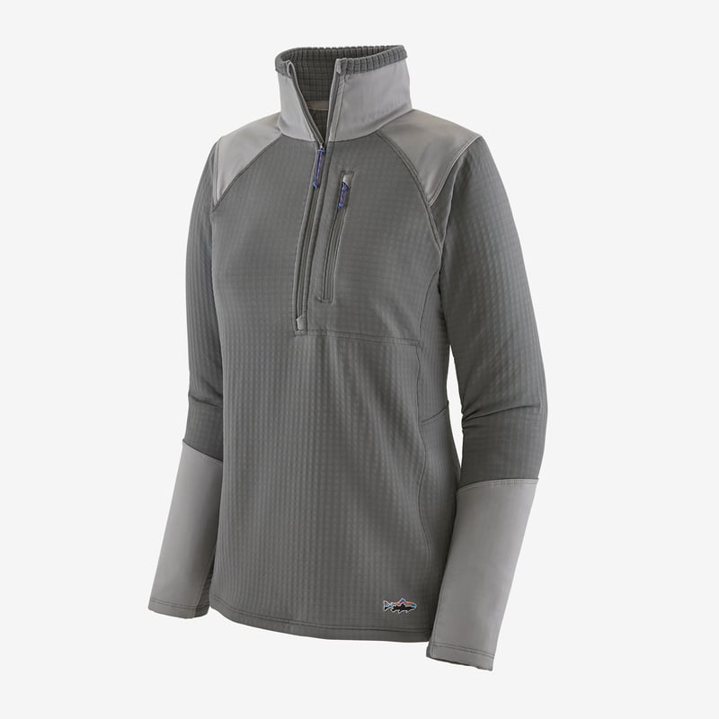 Patagonia Women's Long-Sleeved R1® Fitz Roy Trout 1/4-Zip - Noble Grey