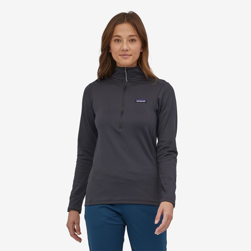 Patagonia Women's R1® Daily Zip-Neck - Ink Black - Black X-Dye