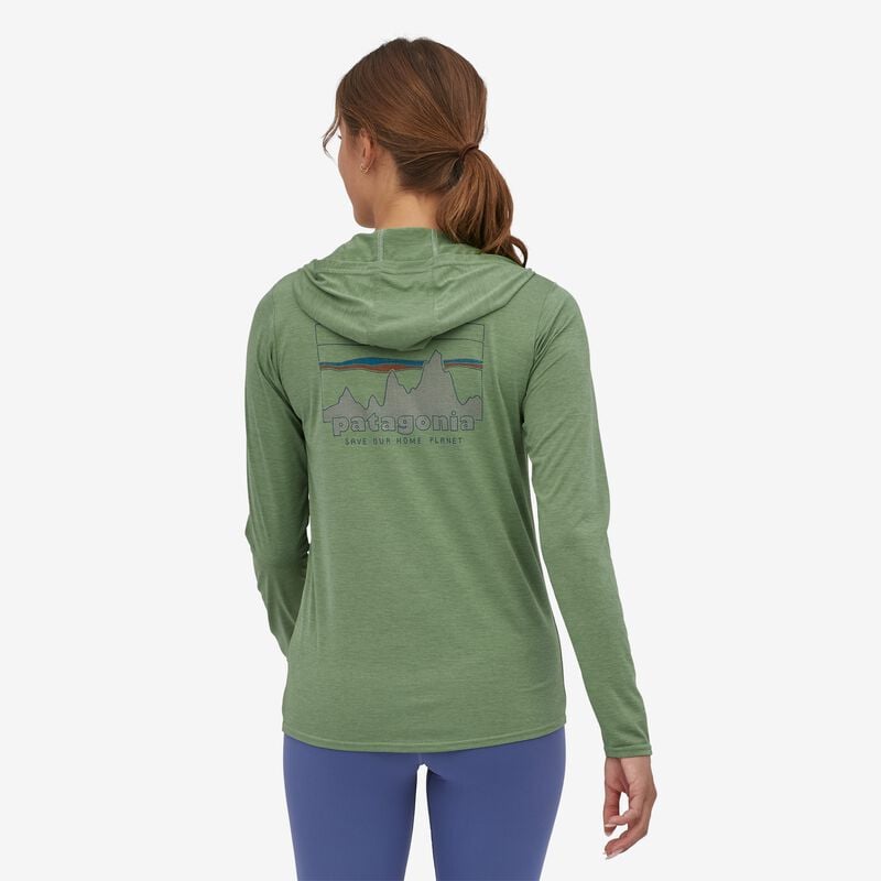 Patagonia Women's Capilene® Cool Daily Graphic Hoody - 73 Skyline: Sedge Green X-Dye