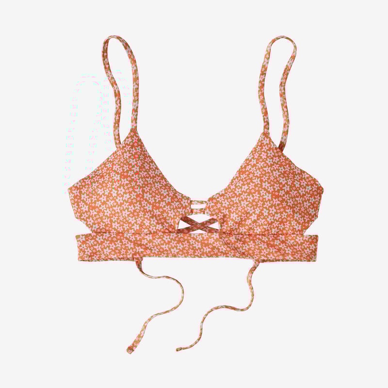 Patagonia Women's Focal Point Bikini Top - Bell Flower: Tigerlily Orange
