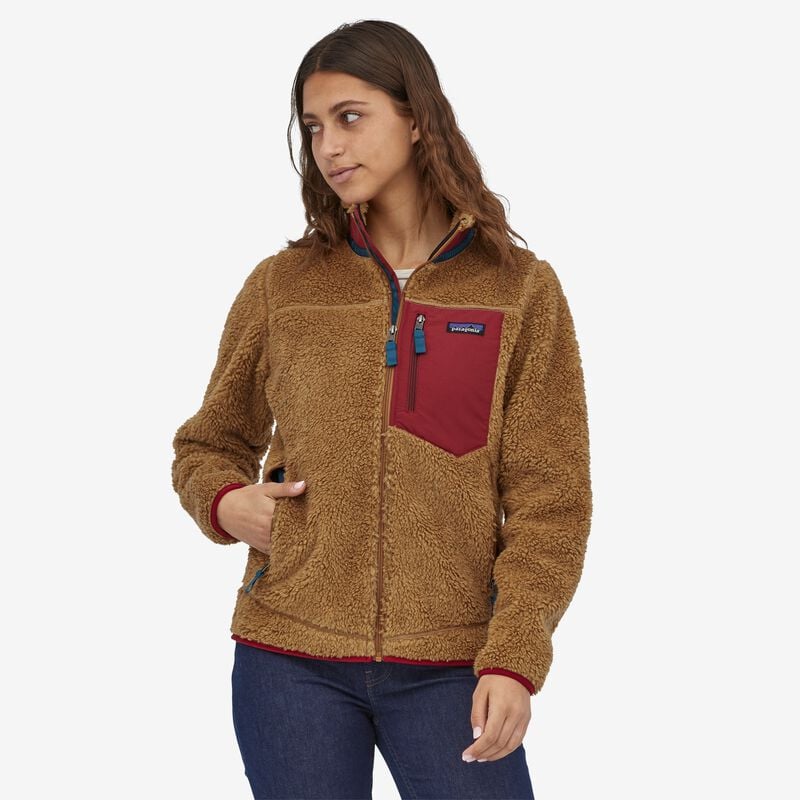 Patagonia Women's Classic Retro-X® Fleece Jacket - Nest Brown w/Wax Red