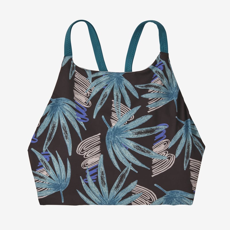 Patagonia Women's Nanogrip Nireta Bikini Top - Tropical Ecuador: Ink Black