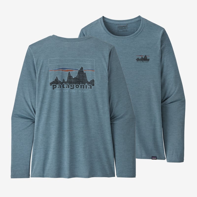 Patagonia Women's Long-Sleeved Capilene® Cool Daily Graphic Shirt - 73 Skyline: Light Plume Grey X-Dye