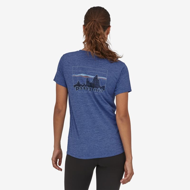 Patagonia Women's Capilene® Cool Daily Graphic Shirt - 73 Skyline: Current Blue X-Dye