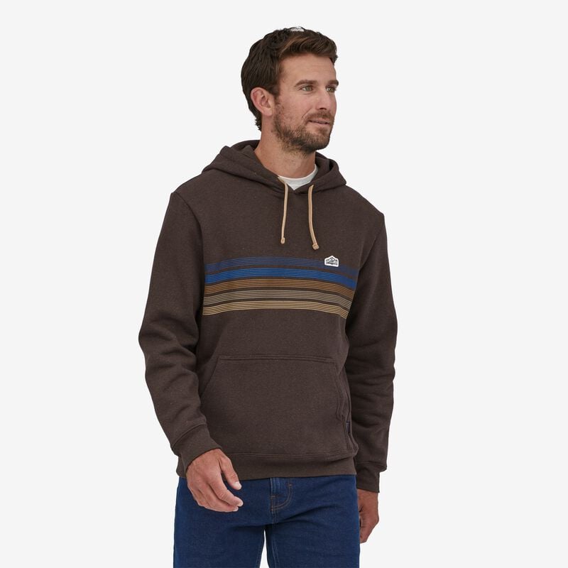 Patagonia Line Logo Ridge Stripe Uprisal Hoody - Cone Brown