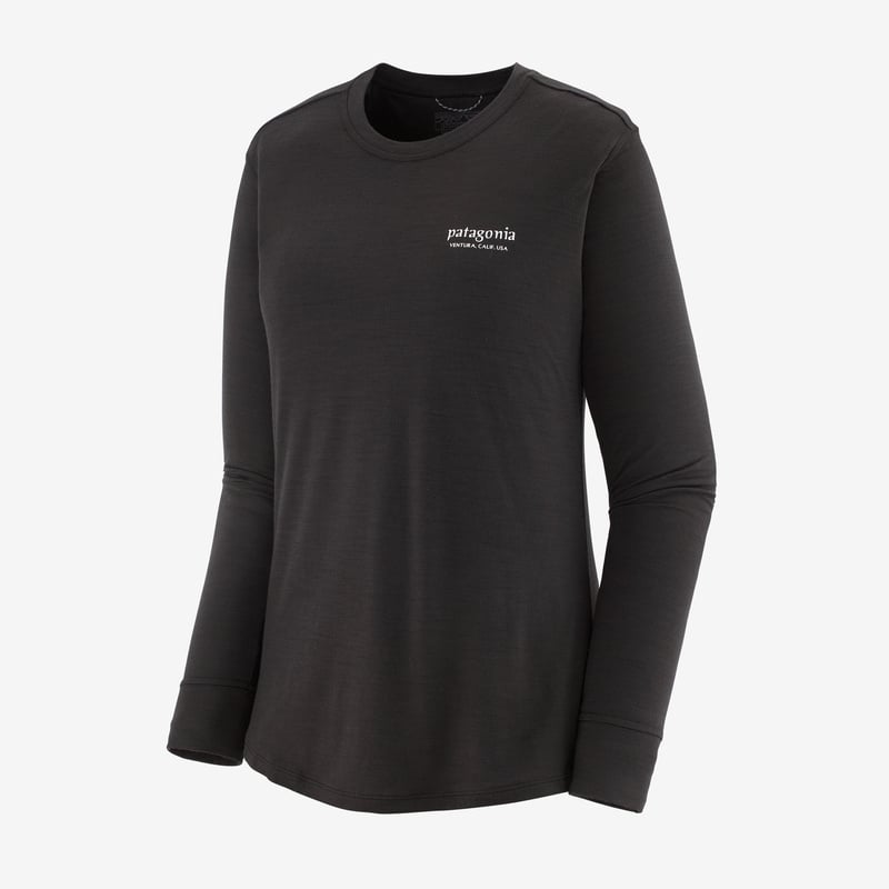 Patagonia Women's Long-Sleeved Capilene® Cool Merino Graphic Shirt - Heritage Header: Black