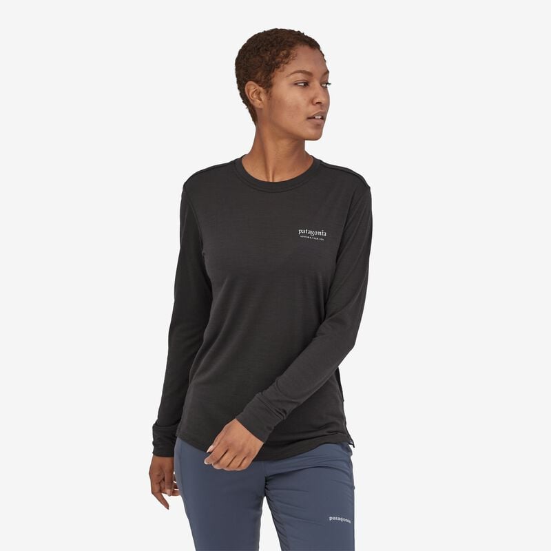 Patagonia Women's Long-Sleeved Capilene® Cool Merino Graphic Shirt - Heritage Header: Black