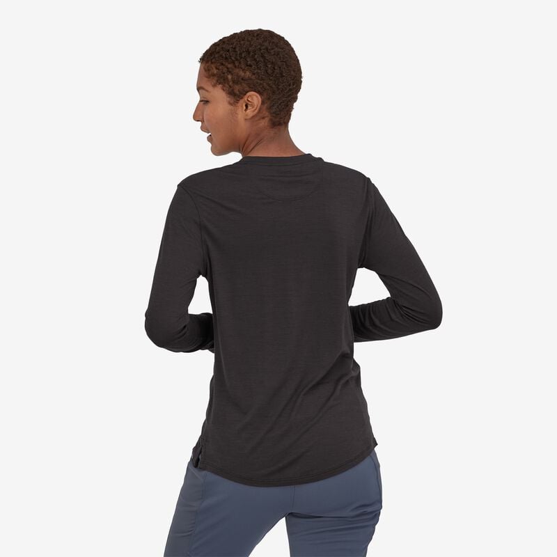 Patagonia Women's Long-Sleeved Capilene® Cool Merino Graphic Shirt - Heritage Header: Black