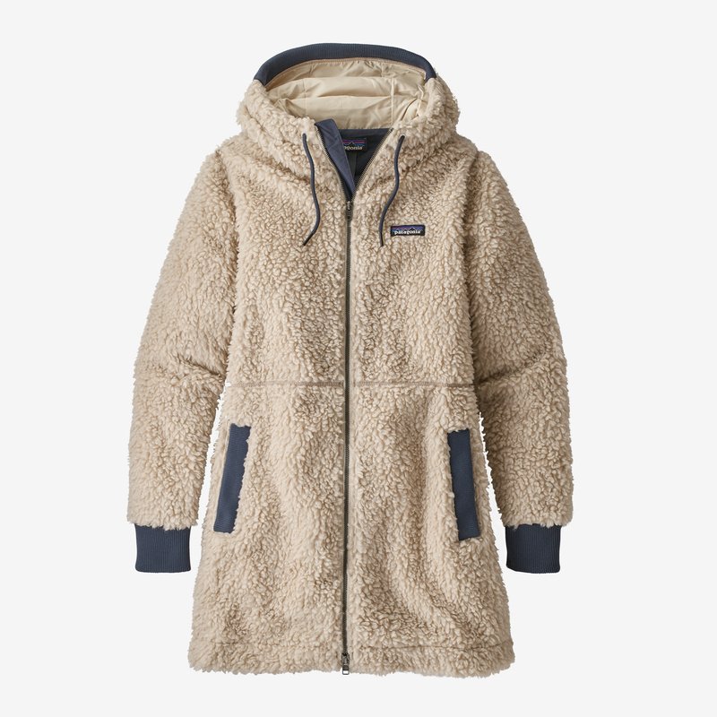Patagonia Women's Dusty Mesa Fleece Parka - Natural w/Smolder Blue