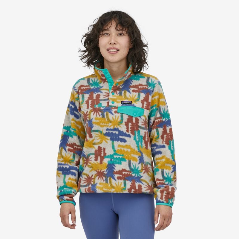 Patagonia Women's Lightweight Synchilla® Snap-T® Fleece Pullover - Tree Connection Big: Fresh Teal