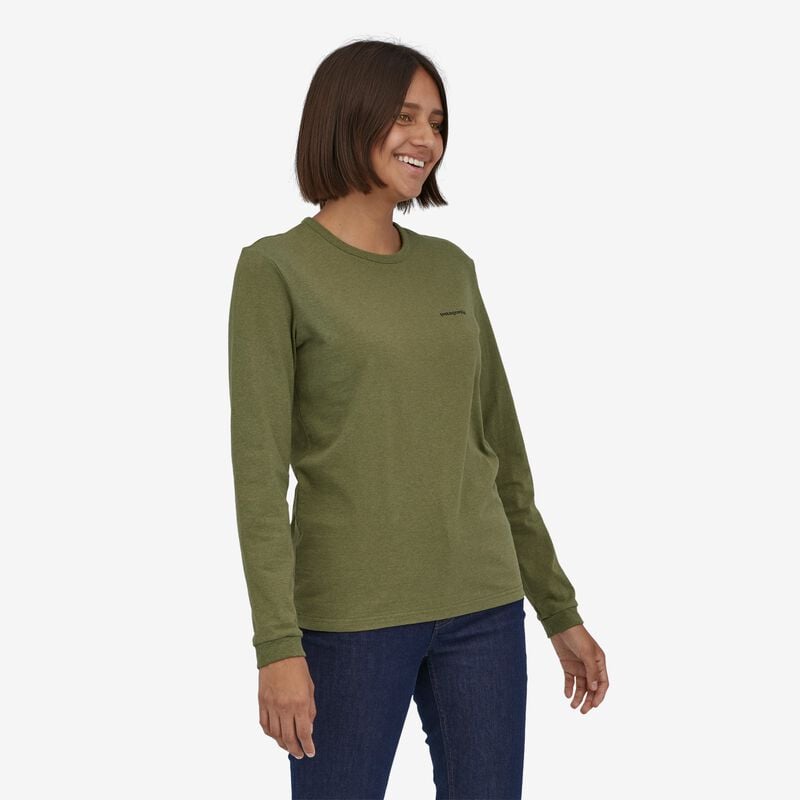 Patagonia Women's Long-Sleeved P-6 Logo Responsibili-Tee® - Wyoming Green