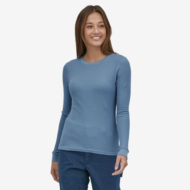 Patagonia Women's Work Waffle Crew - Light Plume Grey