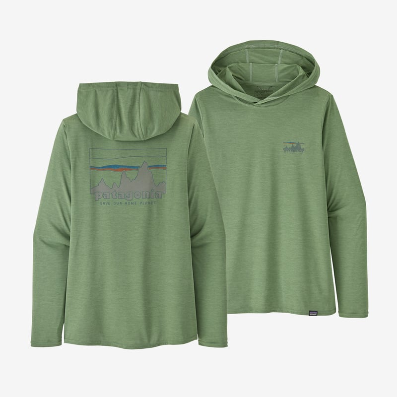 Patagonia Women's Capilene® Cool Daily Graphic Hoody - 73 Skyline: Sedge Green X-Dye
