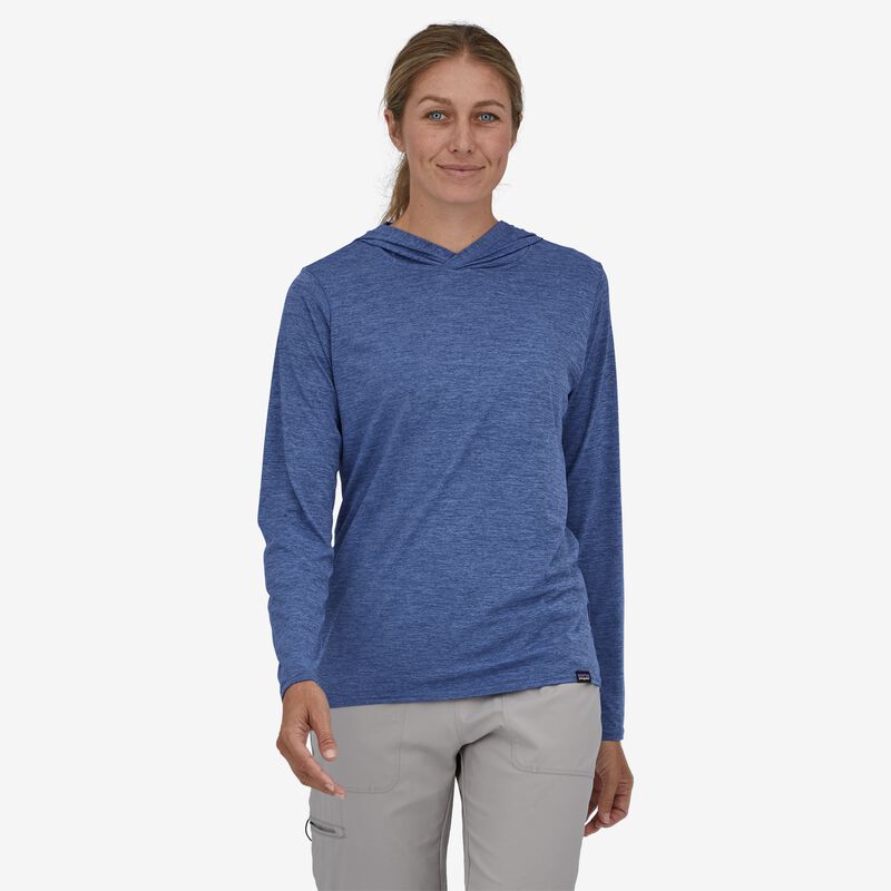 Patagonia Women's Capilene® Cool Daily Graphic Hoody - Wild Waterline: Current Blue X-Dye